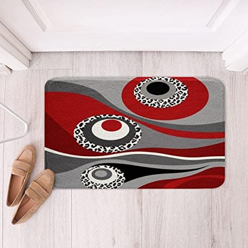 Geometric Door Mat with Leopard Print and Milk Cow Pattern
