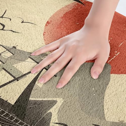 Jejeloiu Nautical Bath Rug for Kids Beige 16x24