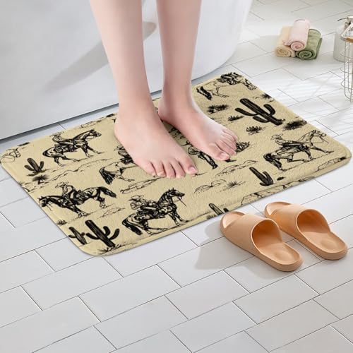 Feelyou Brown Western Bath Mat 16x24 Inch 1