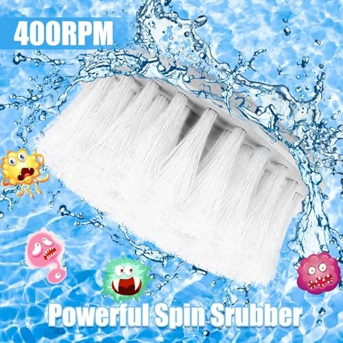 Lovawing Electric Spin Scrubber with 2 Speeds and 48 Inch Extension Arm