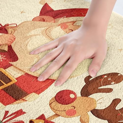 Feelyou Merry Christmas Bath Mat 16x24 Santa Claus Rug for Kids