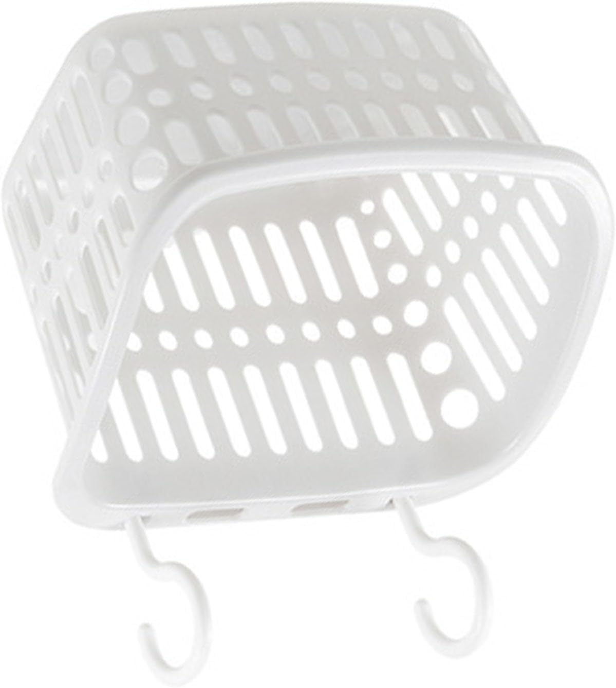 Fdit Plastic Shower Basket with Draining Holes White