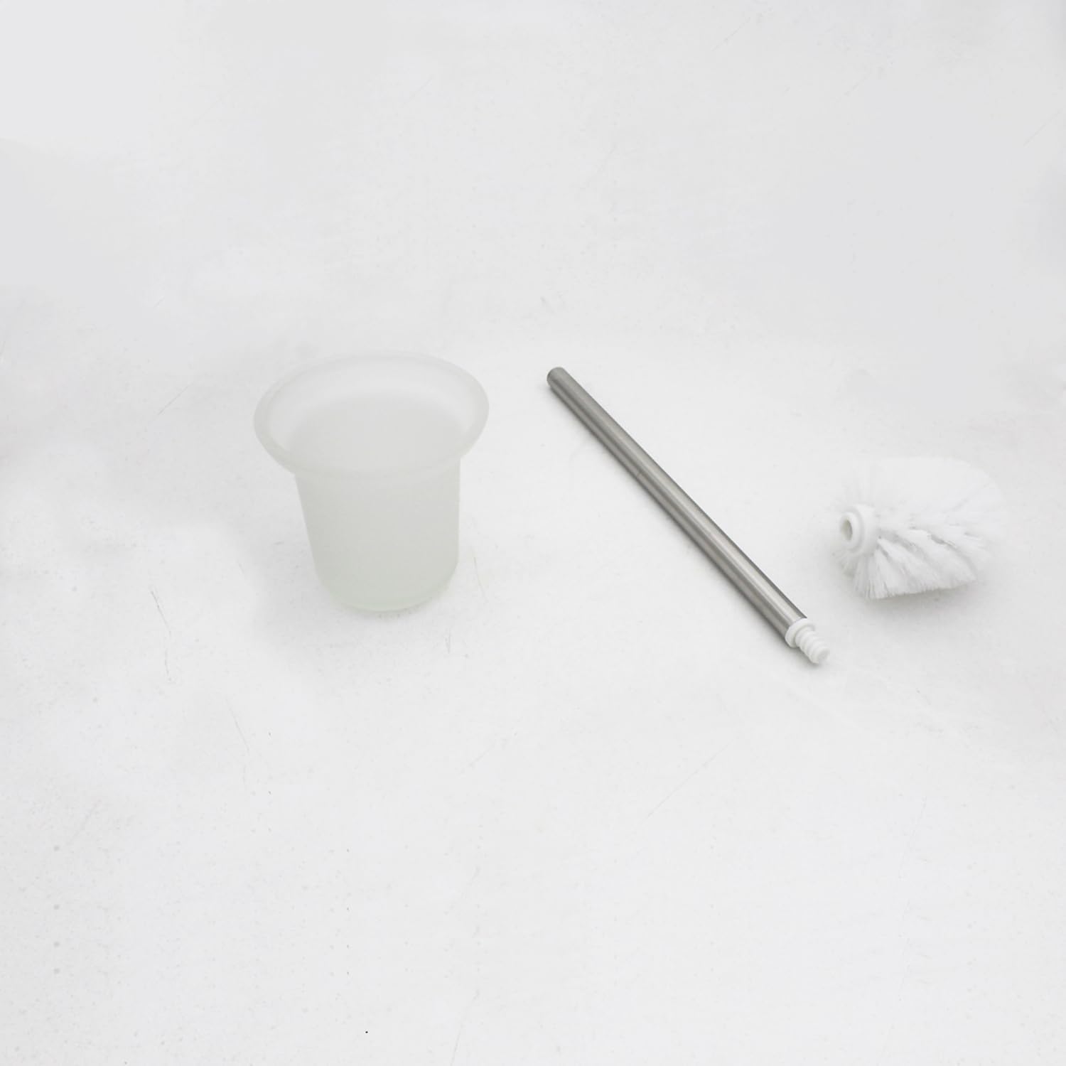 XVL Toilet Brush with Holder Frosted Glass Stainless Steel