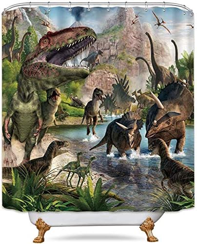 Yuaobeimei Dinosaur 3D Print Bath Set 4 Pieces