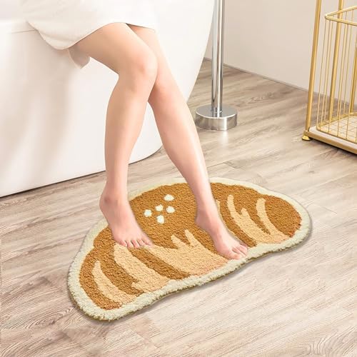 UKELER Funny Croissant Bath Rug Non-Slip Fluffy 2516