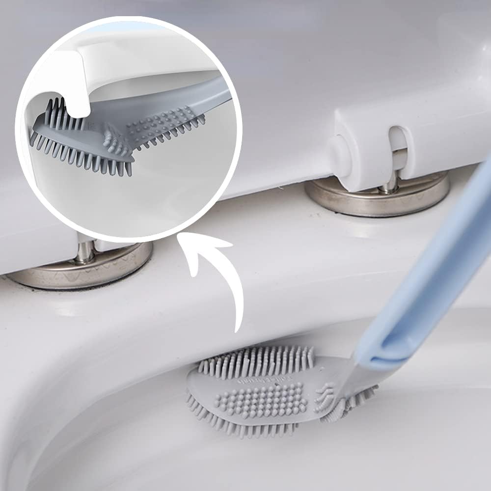 MASTERDUAN Toilet Brush and Holder Set with Flexible Silicone Bristles