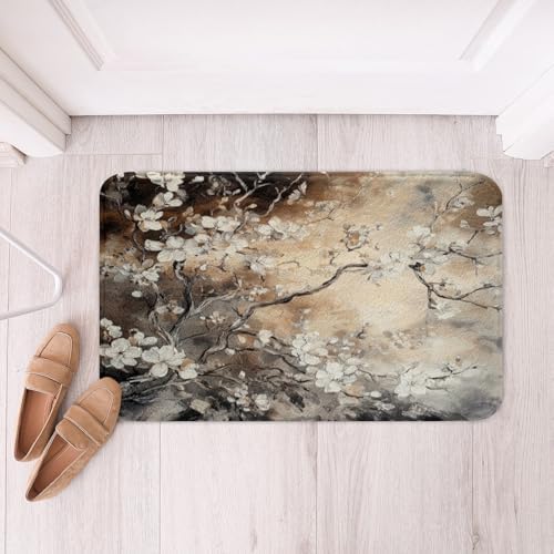 Jejeloiu Vintage Floral Bathroom Rugs 16x24 Inch