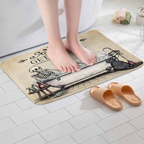 Jejeloiu Halloween Skull Bath Rug 16x24 Inch 1