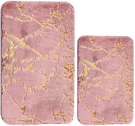 Eanpet Set of 2 Marble Nonslip Bathroom Rugs