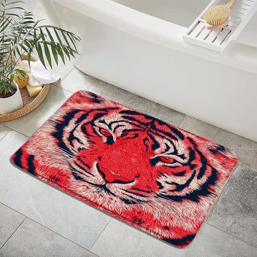 Tiger Bath Mat Abstract Art Design 16x24 Inch