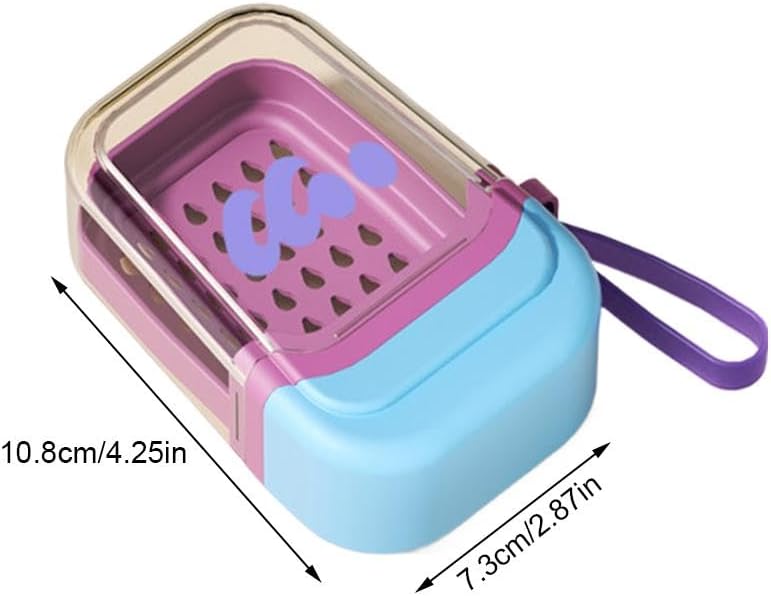 Portable Travel Mini Soap Box with Drain and Leak-Proof Lid