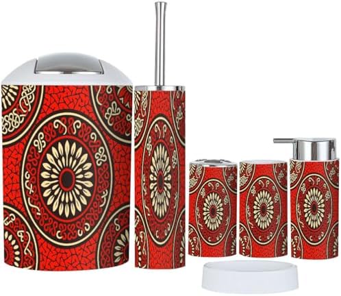 Boho Circle Bathroom Accessory Set 6 Piece 1