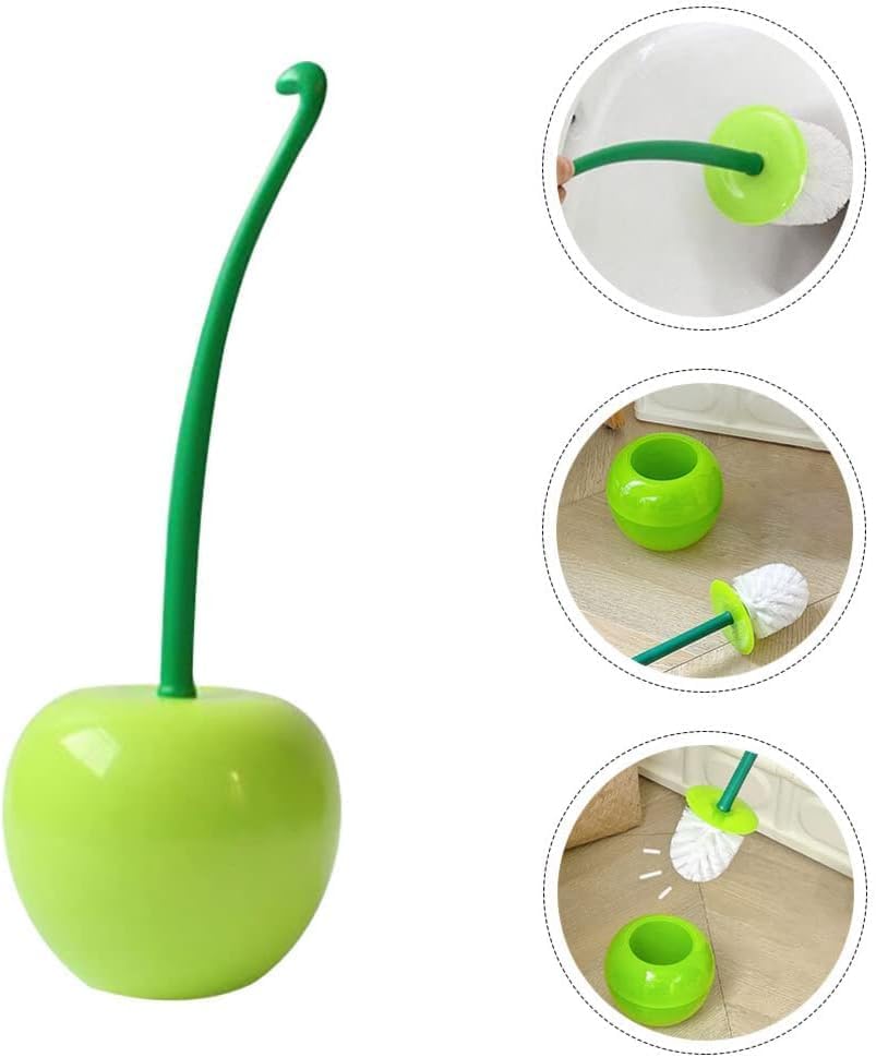 Tvoip Cherry Toilet Brush with Holder Set