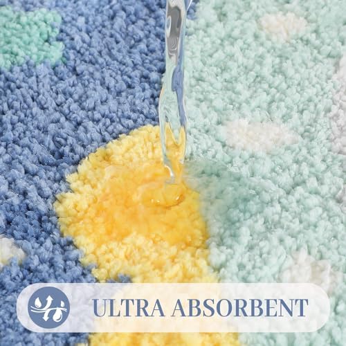 Tyrafry Cute U-Shaped Toilet Rug 20x22 Inches Non Slip Microfiber Bath Mat