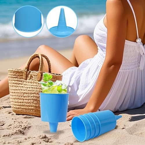 4pcs Beach Cup Holders with Anti-Spill Design