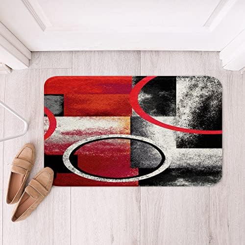 Retro Circle Geometry Bath Mat 24x16 Inch 1