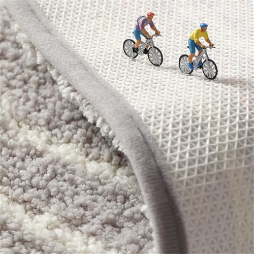 Ankah Black White Checked Bath Rug Non-Slip Thick Shaggy Super Absorbent