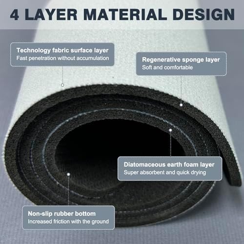 UGRASEA 3-Piece Modern Bath Mat Set Non-Slip Absorbent Quick-Drying Stain-Resistant Dark Gray