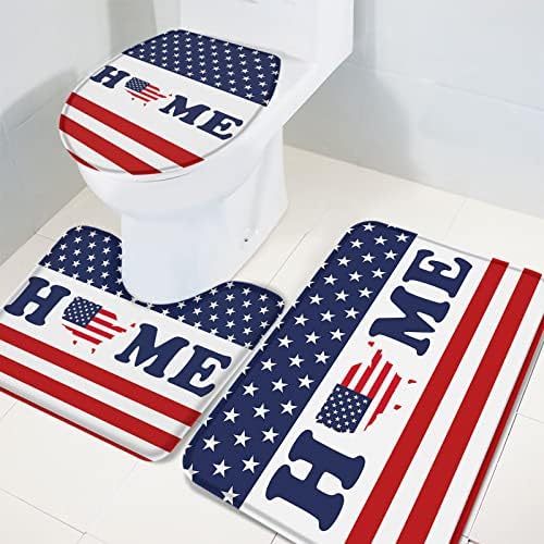 3 Piece Bathroom Rug Set with Non-Slip Toilet Cover