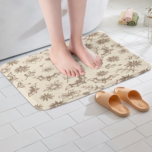 Jejeloiu Bats Bath Rug Halloween Decor 16x24 inch Non-Slip Shaggy