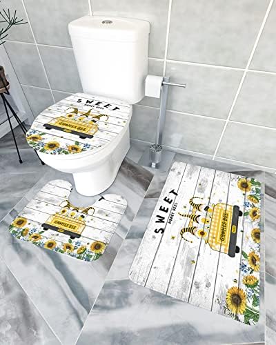 YESOF66 3 Piece Bathroom Rug Set Non-Slip