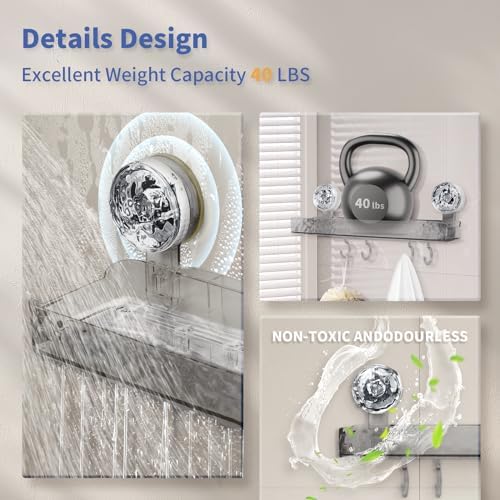 Greraes Clear Acrylic Shower Caddy with Suction Cups