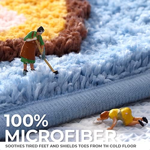 Tyrafry Cute Bath Rug 16x24 Non Slip Microfiber Mat