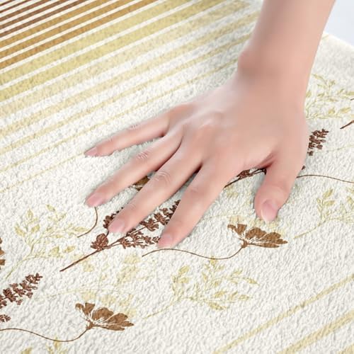 Jejeloiu Vintage Floral Bath Rug 16x24 Inch