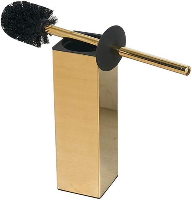 BGL Gold Toilet Brush with Holder - 304 Stainless Steel Space Saving Deep Cleaning