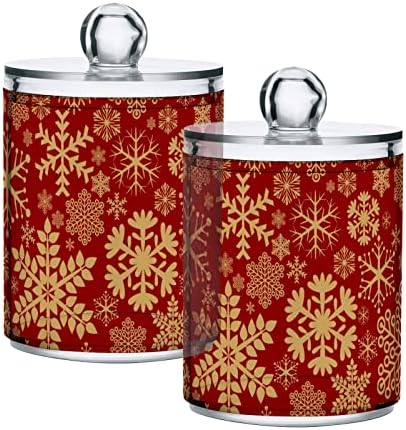 GEDAKO Qtip Holder with Lid Set Clear Glass Canister