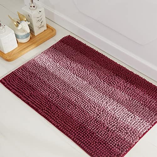 COSY HOMEER Fuchsia Bath Rug 28x18 Inch Non-Slip Super Soft