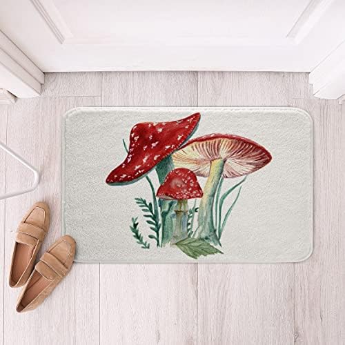 HSTKERR Cute Mushroom Bath Mats 24x16 Inch