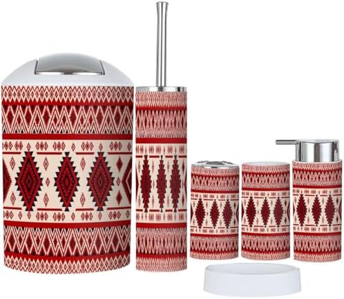 Boho Bathroom Accessory Set 6 Piece