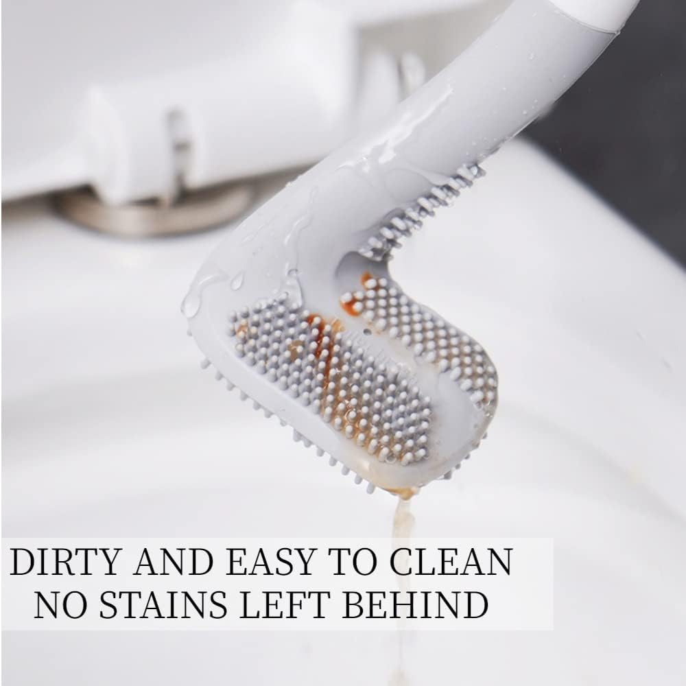 MASTERDUAN Toilet Brush and Holder Set with Flexible Silicone Bristles