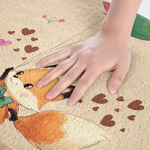Jejeloiu Kids Cute Fox Bath Mats 16x24 Inch