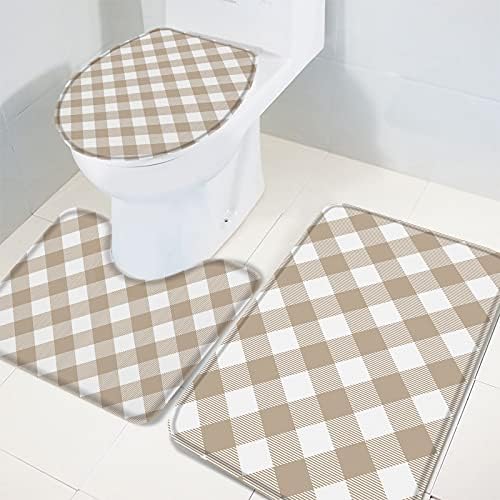 YESOF66 3 Piece Bathroom Rug Set with Non-Slip Padding 1