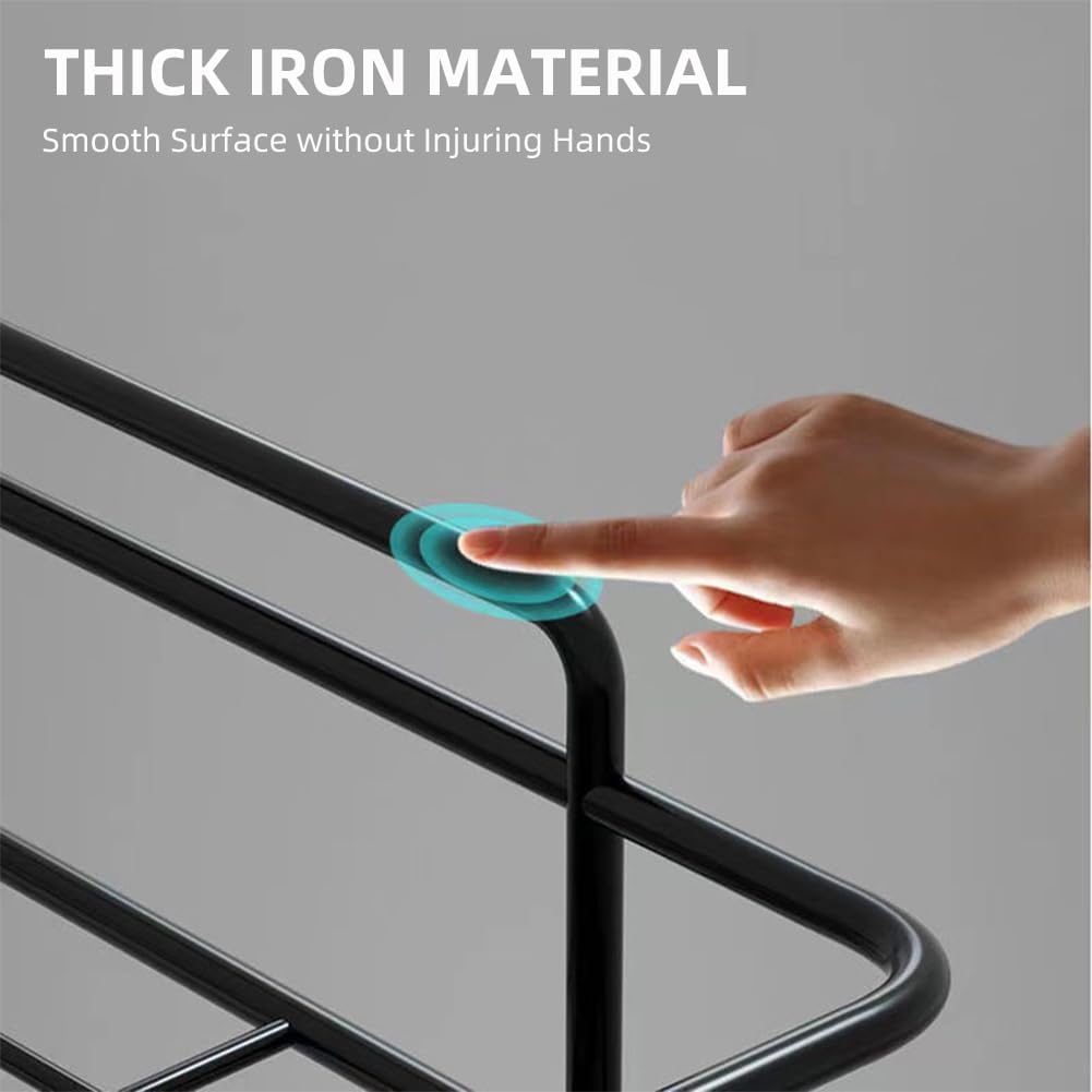 YUHOME Anti-Swing Corner Iron Shower Caddy with 2 Hooks 1
