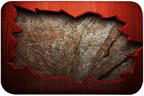 AMonamour Non-Slip Bath Mat in Wall Red