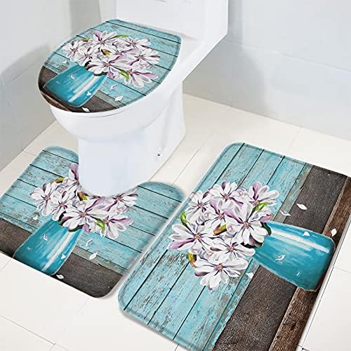 YESOF66 3 Piece Bathroom Rugs Set with Non-Slip Mat 1