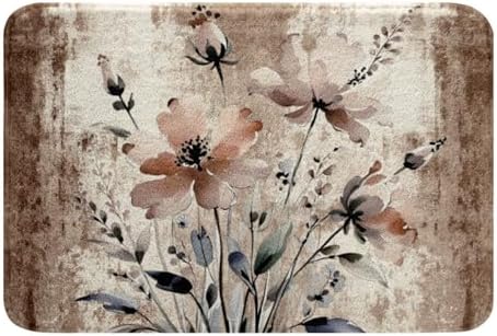 Erosebridal Rustic Flower Bathroom Rug 16x24
