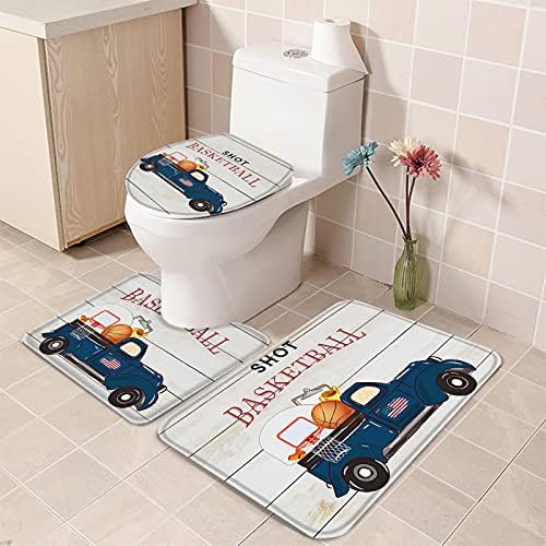 YESOF66 3 Piece Bath Rug Set with Non-Slip Backing