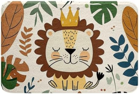 Manfei Cartoon Lion Kids Bath Mat 16x24 Inches
