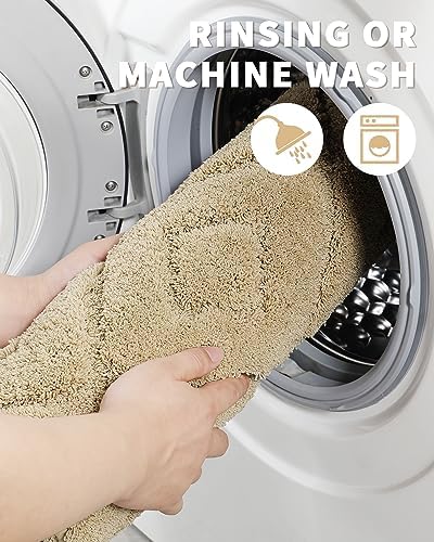 Yimobra Extra Soft Microfiber Bath Rug 36x24 Non Slip Beige