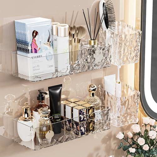 Lae Nuvole Clear-Small Wall Mounted Shower Caddy Organizer 2 Pack