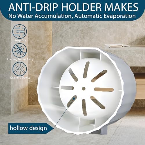 Zopkrts Long Handle Toilet Brush with Holder Set - Durable Easy to Clean Modern Bathroom Accessory