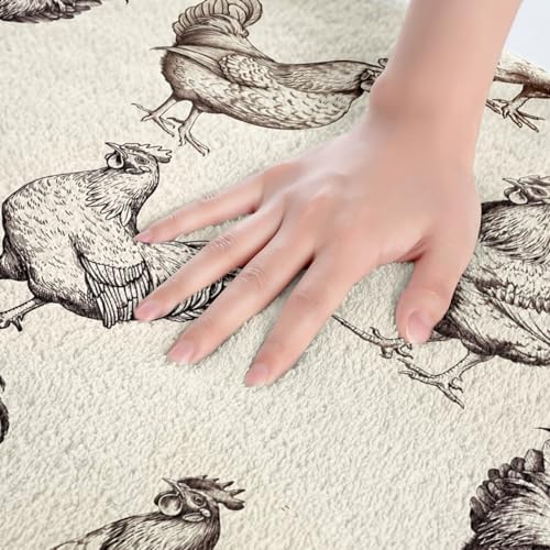Feelyou 3D Printed Chicken Rooster Bath Mat 16x24 Inch