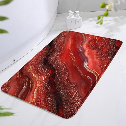 Modern Marble Bath Mat 16x24 Inch Luxury Design