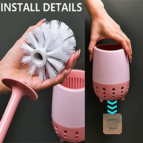 GYDMEG Toilet Brush with Holder Deep Cleaning Wall Mounted Quick Drying 360 Cleaning
