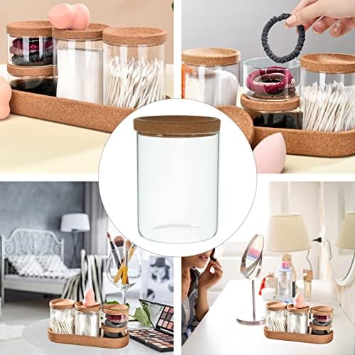 Alipis Glass Cotton Ball Holder Bathroom Jars with Lids