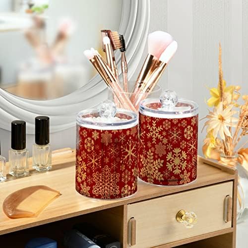 GEDAKO Qtip Holder with Lid Set Clear Glass Canister